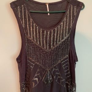 Free People beaded tank top